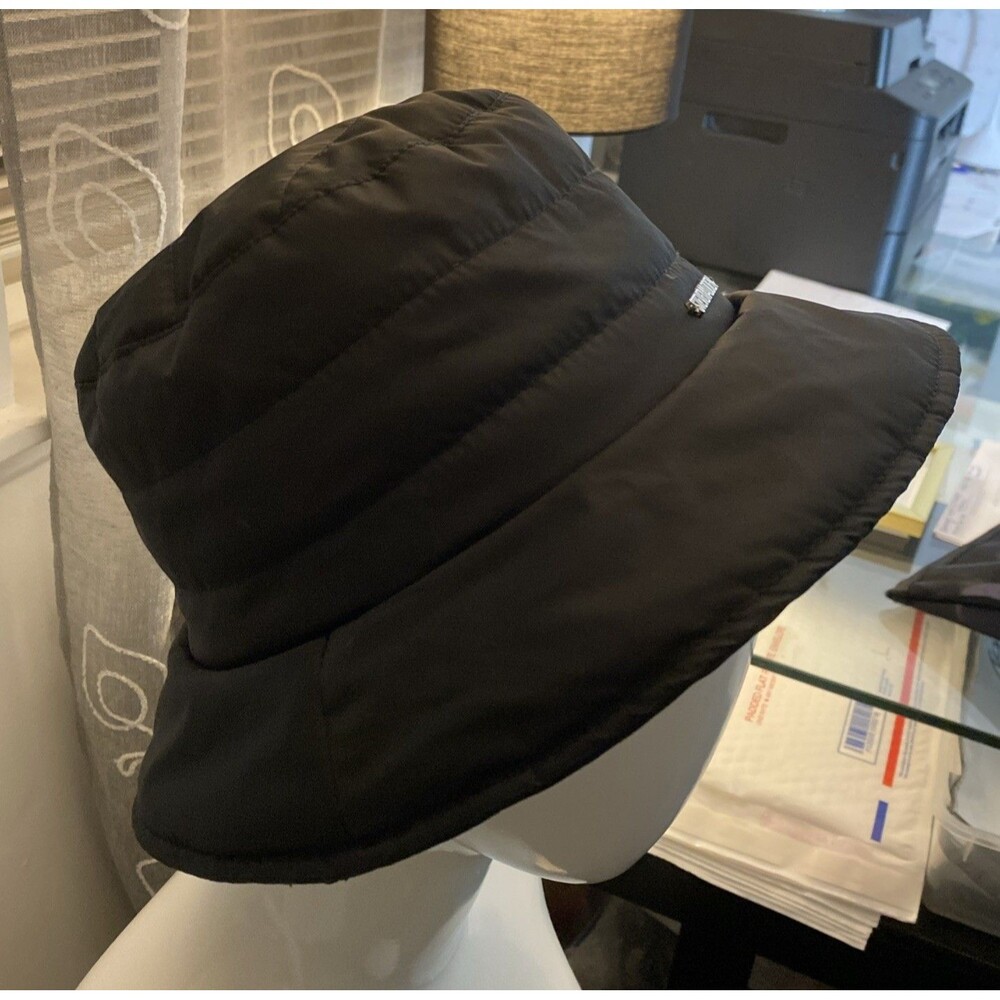 Steve Madden Puffy Bucket Hat Quilted Black Casual Lightweight Unisex One Size